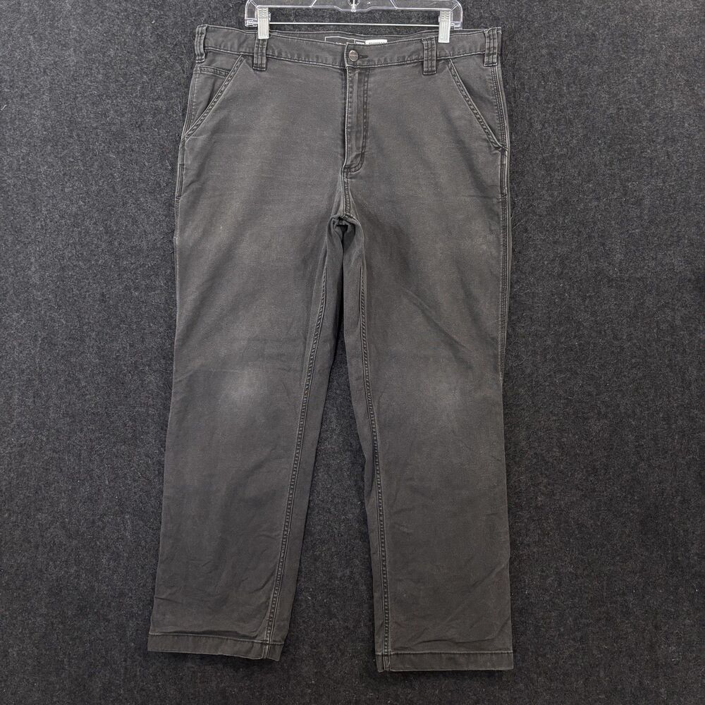 Carhartt Relaxed Fit Carpenter Pants Men's 38x29 Gray Canvas Stretch Workwear